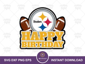 Pittsburgh Steelers Happy Birthday Cake Topper Design Download file