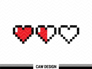 Pixel Health Hearts SVG Cricut