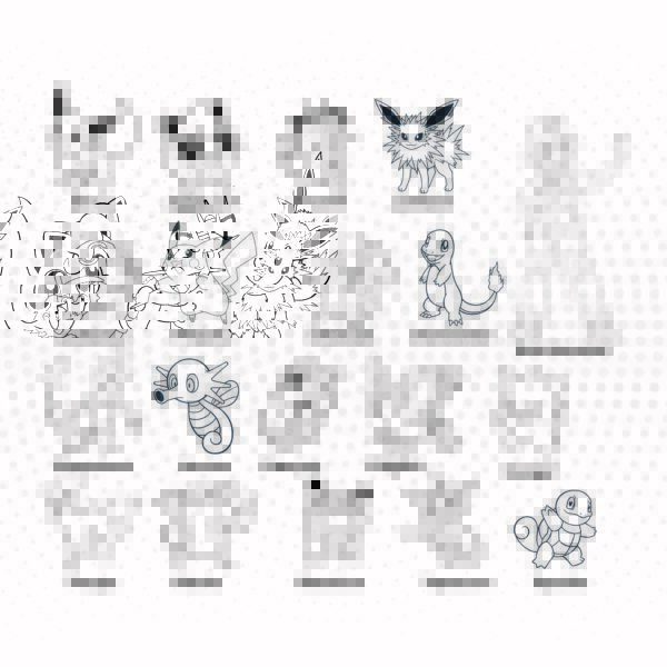 Pokemon Stencil 11 01 Vectorency Pokemon Outline SVG, PNG, DXF format files included