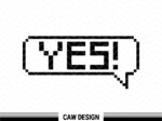 Say Yes Clipart, Yes Pixel Version with Speech Bubble SVG