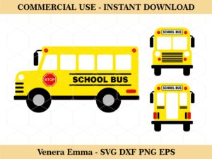 School Bus Clipart, SVG, Graphic Vector Image