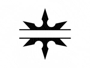 Shuriken Name Frame Ninja Star SVG