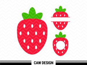 Strawberry Clipart, Monogram Fruit, Strawberry SVG Cricut