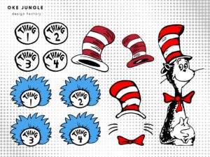 Thing 1 svg, Thing 2 svg ,kids svg clipart, Digital Vector Cut File, Thing One svg , Thing Two svg