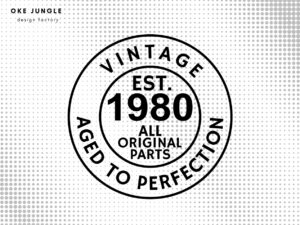 Vintage Est 1980 Design Shirt for Cricut Silhouette Came
