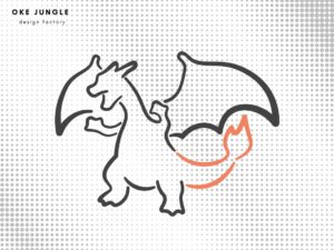 charizard outline, charizard dxf, svg