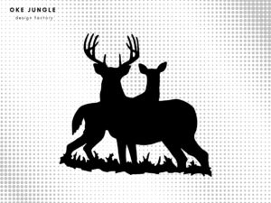 deer buck silhouette, svg, scenic love doe