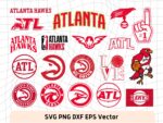Atlanta Hawks SVG Cricut Bundle, NBA Basketball Vector PNG Logo Design