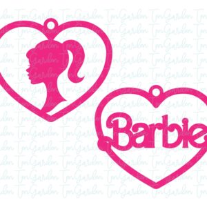 Barbie DXF, Barbie Earring SVG, Template CNC Laser