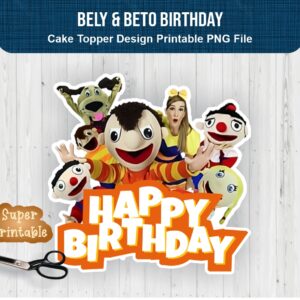 Bely & Beto Birthday Cake Topper Printable PNG