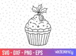 Christmas muffin outline svg