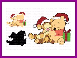 Christmas pooh SVG Layered