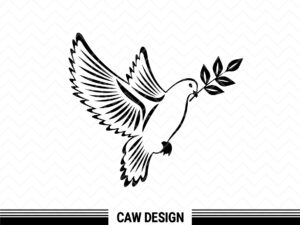 Dove Clipart, Bird of Peace with Olive Branch SVG