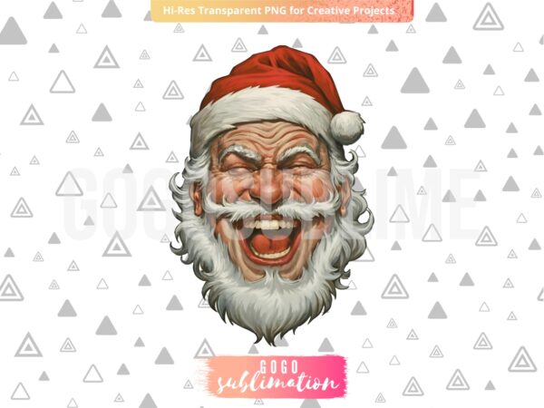 Funny Santa Claus PNG, Christmas Watercolor Image