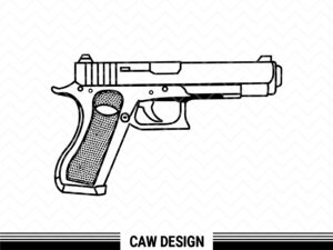 Glock Outline SVG, Gun Clipart Vector