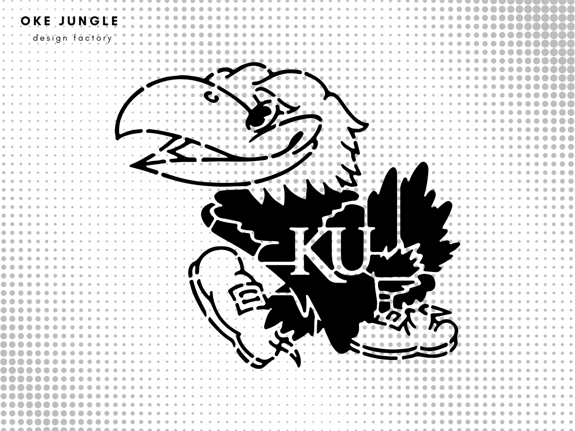 KU Kansas Jayhawks Logo Symbol DXF Laser File, PNG EPS SVG