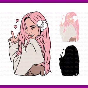 Karol G Pink SVG Vector Image Tomorrow Will Be Beautiful Peace Sign