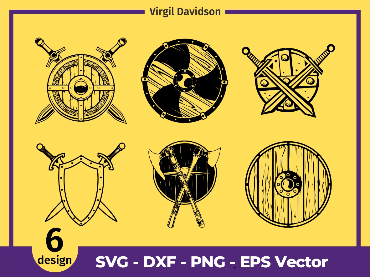 Medieval Shield Viking Shield Wooden Shield Vector | Vectorency