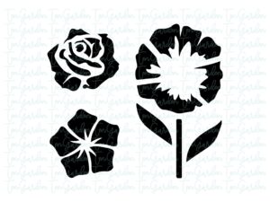 Mixed Flowers SVG, Daffodils DXF