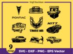 Muscle Car KITT SVG Knight Rider gto smokey Vector