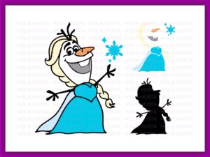 Olaf SVG Elsa Dress, Funny Frozen Vector, PNG