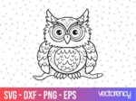 Owl Clipart Outline SVG EPS Vector