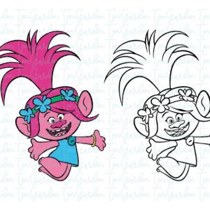 Poppy Trolls SVG for Cricut and Silhouette