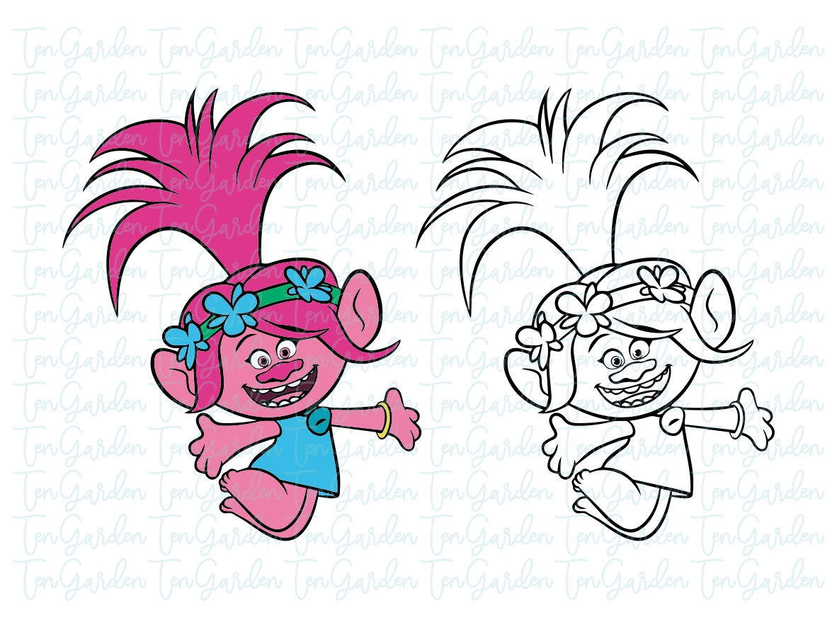 Poppy Trolls SVG for Cricut and Silhouette | Vectorency