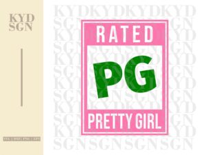 Rated Pretty Girls SVG, Pretty Educated Pink Green Alpha Omega Beta Gamma Kappa 1980 svg