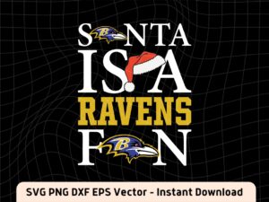 Santa is Ravens SVG, Baltimore Ravens PNG