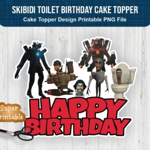 Skibidi Toilet Birthday Cake Topper PNG