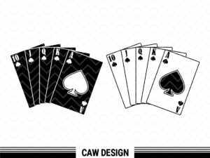 Spade Royal Flush SVG, Poker Cut File, Card Game