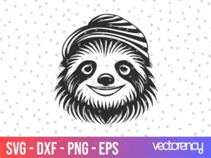 sloth face svg clipart