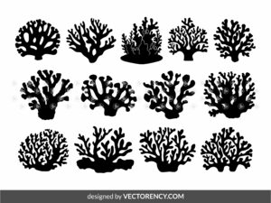 13 Coral Reefs Silhouette SVG, Sea Clipart, Cut Files