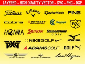 20 Golf equipment brands logo svg, Golf vector