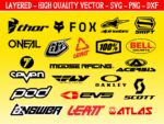20 motocross equipment brands logo svg vector