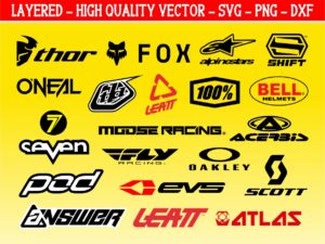 20 motocross equipment brands logo svg vector