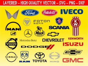 20 popular truck brands logo svg