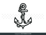 Anchor SVG Clipart, Simple Outline Easy To Cut