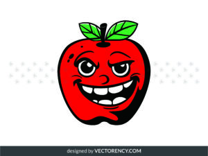 Apple SVG, Apple Character Clipart Vector