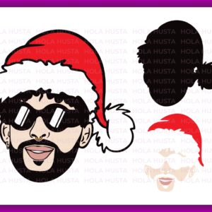 Bad Bunny Christmas SVG Layered