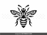 Bee SVG Cut File, Honey Silhouette Stencil DXF Vector