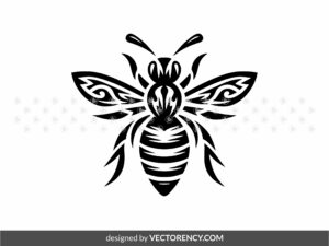 Bee SVG Cut File, Honey Silhouette Stencil DXF Vector