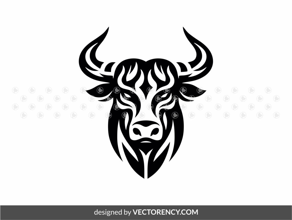 Bull Head SVG, Vector, Bull Tattoo, Silhouette PNG EPS | Vectorency