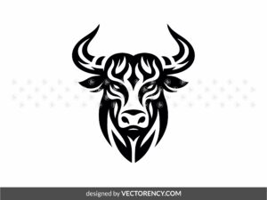 Bull Head SVG, Vector, Bull Tattoo, Silhouette PNG EPS