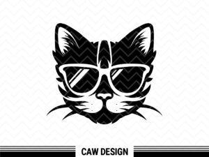 Cat with sunglasses svg, cute cat clipart