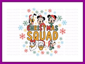 Christmas Squad SVG Design PNG Mouse And Friends Character Face Xmas