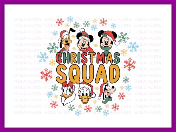 Christmas Squad SVG Design PNG Mouse And Friends Character Face Xmas