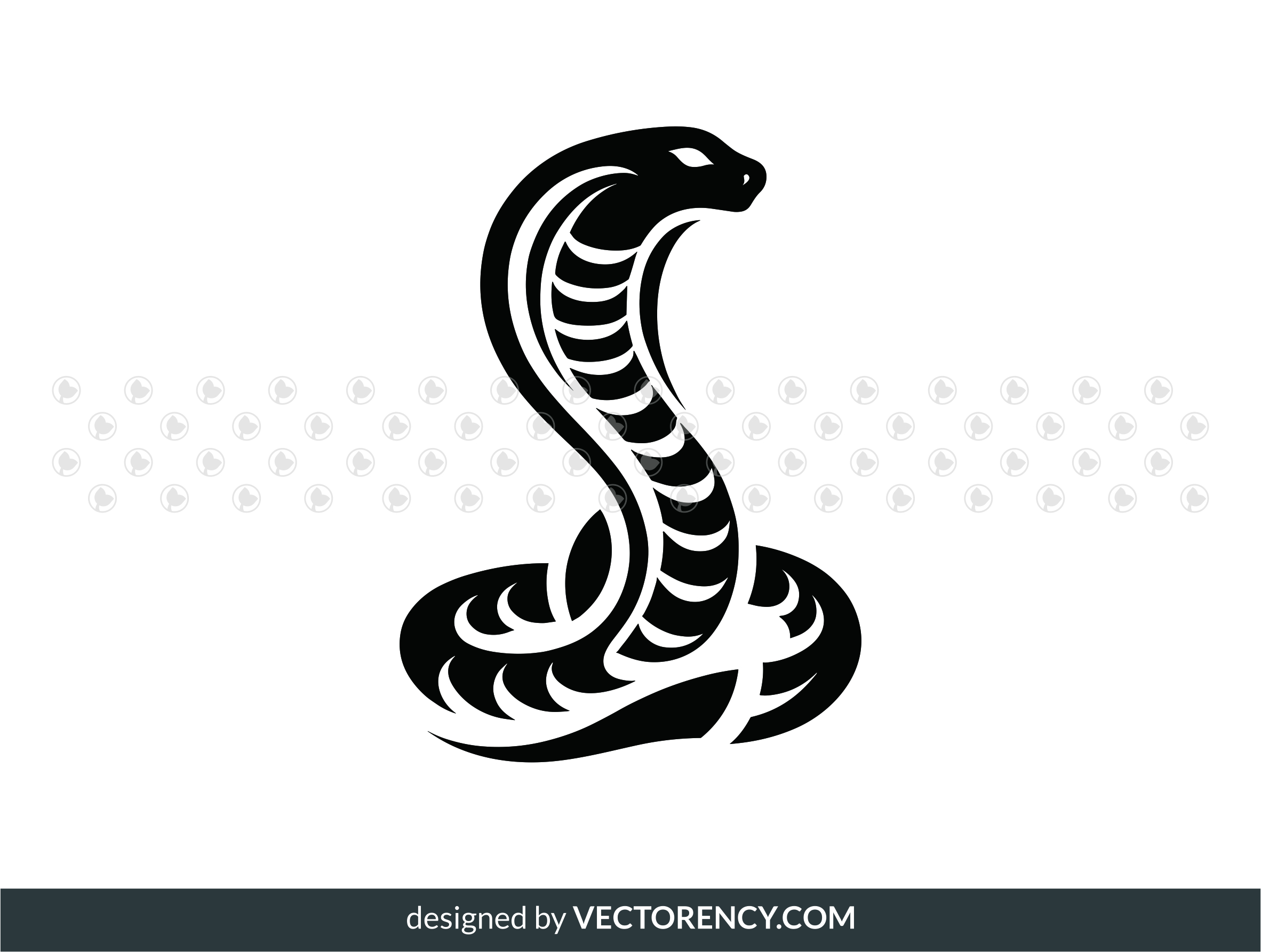 Cobra Snake Silhouette SVG, Tattoo Tribal Design PNG EPS