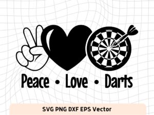Darts Peace love darts svg
